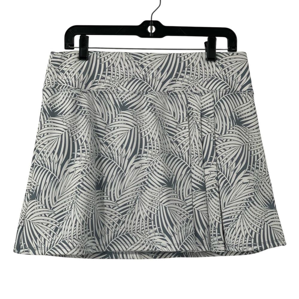 Tommy Bahama Women's Skort Gray/White Floral Pleated Back Zip Pocket Stretch L - Picture 4 of 9